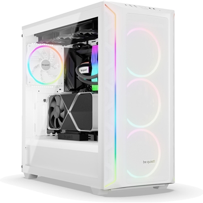 be quiet! Shadow Base 800 FX ARGB White Mid Tower Chassis, Addressable RGB LEDs, 4x 140mm Fans, mITX/mATX/ATX/EATX