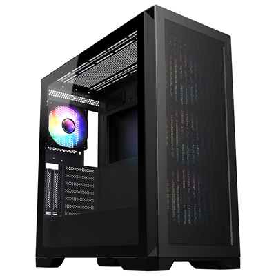 CIT Creator Black Full Tower ATX/ E-ATX Case with Tempered Glass Side Panel, 9 Expansion Slots & FREE RGB Fan Hub Strip Kit