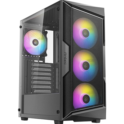 Antec AX61 Elite: Mid-Tower ATX Gaming Case with High-Airflow Mesh Front Panel, 4 x 120mm ARGB Fans, Tempered Glass Side Panels, Support for Up to 8 Fans,