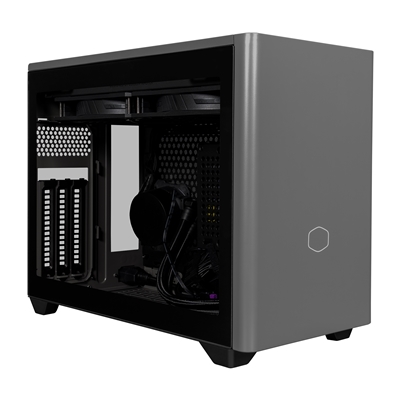 COOLER MASTER NR200P MAX Case, Black & Grey, Mini-ITX, 2 x USB 3.2 Gen 1 Type-A, Tempered Glass Side Window and Ventilated Steel Side Panel Options, V850 SFX Gold 850W PSU Pre-Installed, 280mm AiO Liquid CPU Cooler Pre-Installed, Designed for High-End ITX
