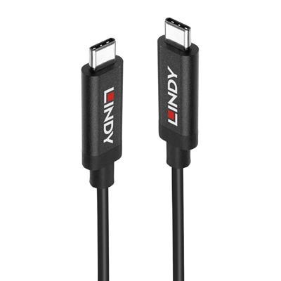 LINDY 43348 3m USB 3.2 Gen 2 C/C Active Cable, Data transfer rates up to 10Gbps, Supports video resolutions up to UHD 8K 7680x4320@60Hz including 4K 4096x2160@120Hz, 2 year warranty