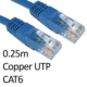 RJ45 (M) to RJ45 (M) CAT6 0.25m Blue OEM Moulded Boot Copper UTP Network Cable