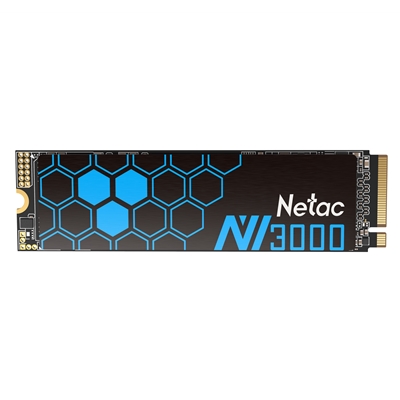 NETAC NV3000 (NT01NV3000-500-E4X) 500GB NVMe SSD, M.2 Interface, PCIe Gen3, 2280, Read 3300MB/s, Write 2400MB/s, Heatsink, 5 Year Warranty