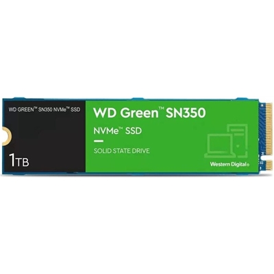 WD Green SN350 (WDS100T3G0C) 1TB NVMe SSD, M.2 Interface, PCIe Gen3, 2280, Read 3200MB/s, Write 2500MB/s, 3 Year Warranty