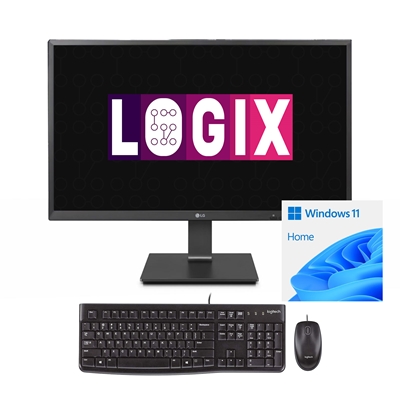 LOGIX Intel Quad Core 27 Inch Full HD All-in-One Family Desktop PC with 12GB RAM and 512GB SSD, plus Windows 11 Home, FREE Keyboard & Mouse