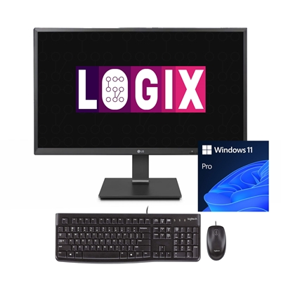 LOGIX Intel Quad Core 27 Inch Full HD All-in-One Business Desktop PC with 12GB RAM and 512GB SSD, plus Windows 11 Pro, FREE Keyboard & Mouse