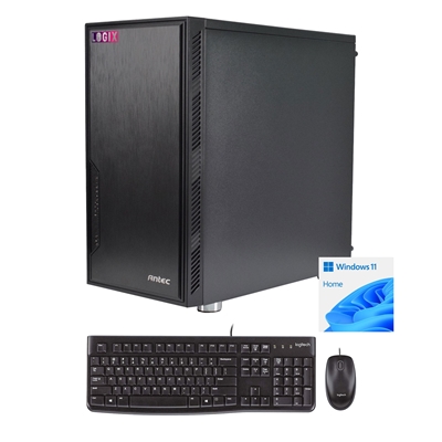 LOGIX Intel Core i3 12th Gen Quad Core 8GB RAM with 500GB SSD Wireless Family Desktop PC with Windows 11 Home & Keyboard & Mouse