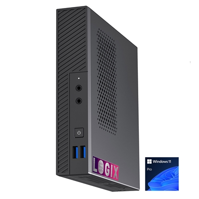 LOGIX Intel i5 12th Gen 6 Core 12 Threads 2.50GHz (4.40GHz Boost), 8GB RAM, 250GB NVMe, Windows 11 Pro - Small 1L Case VESA Mountable for Business Use