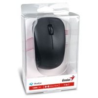 Genius NX-7000 Wireless Mouse, 2.4 GHz with USB Pico Receiver, Adjustable DPI levels up to 1200 DPI, 3 Button with Scroll Wheel, Ambidextrous Design, Black