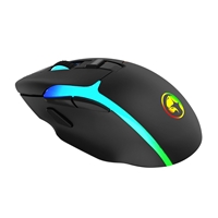 Marvo Scorpion M729W  Wireless Gaming Mouse, Rechargeable, RGB with 7 Lighting Modes, 6 adjustable levels up to 4800 dpi, Gaming Grade Optical Sensor with 7 Buttons, Black