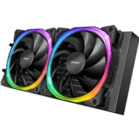 ANTEC Vortex 240 ARGB AiO Liquid CPU Cooler, Universal Socket, 240mm Radiator, PWM 2000RPM Fusion ARGB Cooling Fans, Addressable RGB LED Lighting with Suspended Spiral Pump Head Design