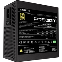 GIGABYTE P750GM 750W PSU, 120mm Smart Hydraulic Bearing Fan, 80 PLUS Gold, Fully Modular, UK Plug, High-Quality Japanese Capacitors, Powerful Single +12V Rail