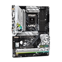 ASRock Z790 STEEL LEGEND WIFI Motherboard, Intel Socket 1700, ATX, DDR5, USB Type-C 3.2 Gen2x2, 1x PCIe 5.0 x16, 1x PCIe 4.0 x16, 1x PCIe 3.0 x16, 1x M.2 Key-E for WiFi, 1 HDMI, 1 DisplayPort, eDP, 802.11ax Wi-Fi 6E + Bluetooth, Realtek 2.5G LAN