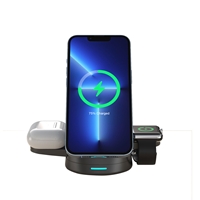 Prevo 3-in-1 25W Magnetic Wireless Charging Station for Smartphones, Smartwatches & Wireless Earbuds