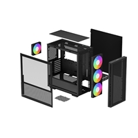 DeepCool CH560, Black, Mid Tower Gaming Case, Tempered Glass, 4x ARGB Fans, E-ATX/ATX/MicroATX