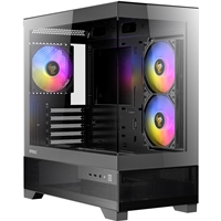 ANTEC CX500M Micro Tower Gaming Case, Black, 2  x USB 3.0 / 1 x USB Type-C, Tempered Glass Side Panel, Micro-ATX/ITX