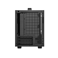 DeepCool CH160 Ultra-Portable Gaming Case Black Micro Tower with Tempered Glass Side Window Panel, Advanced Cooling, USB 3.0/USB-C Ports, Pre-Installed Fans, Mini-ITX