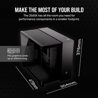 Corsair 2500X Mid-Tower Dual Chamber PC Case - Black, Tempered Glass, M-ATX Support, High Airflow Design, Cable Management, Dust Filters High Airflow Design