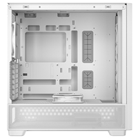 Antec FLUX Mid Tower PC Case - Tempered Glass, White/Wood, 5 PWM Fans, USB-C, E-ATX/ATX/mATX/ITX Compatibility