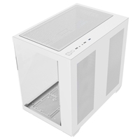 CRONUS Pallas Case, Gaming, White, Mid Tower, 1 x USB 3.0 / 2 x USB 2.0, Tempered Glass Front & Side Window Panels, RGB LED Fans, ATX, Micro ATX, Mini-ITX, Stealth Motherboard Compatible