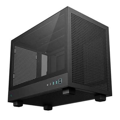 DeepCool CH160 Ultra-Portable Gaming Case Black Micro Tower with Tempered Glass Side Window Panel