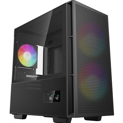 DeepCool CH360 Digital Gaming Case Black Mid Tower with Tempered Glass Side Window Panel