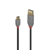 Lindy 36886 1m USB-A (M) 2.0 To USB-C (M) 2.0 Anthra Line 480Mbps Cable - Black