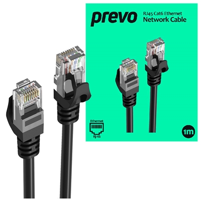 Prevo CAT6-BLK-1M Network Cable
