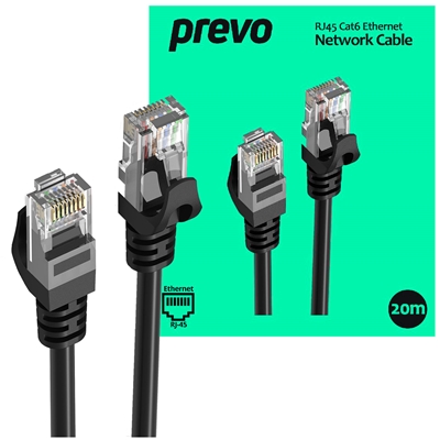 Prevo CAT6-BLK-20M Network Cable