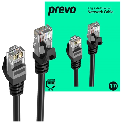 Prevo CAT6-BLK-3M Network Cable