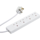 2m 4 Gang UK Mains Extension - White