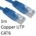 RJ45 (M) to RJ45 (M) CAT6 1m Blue OEM Moulded Boot Copper UTP Network Cable