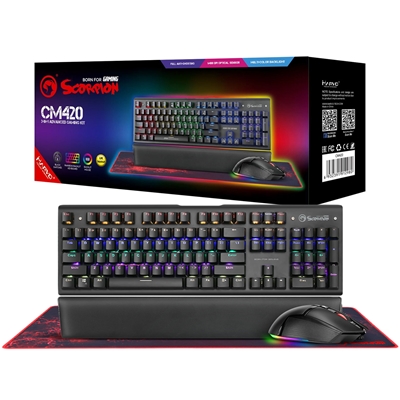 Marvo Scorpion CM420-UK 3-in-1 RGB Mechanical Keyboard