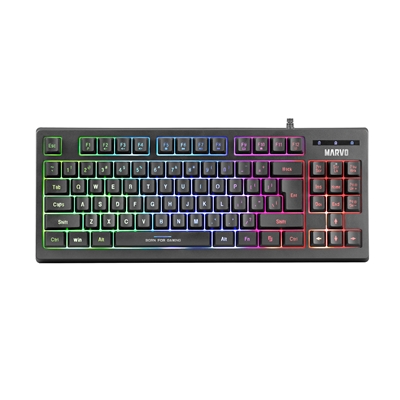 Marvo Scorpion K607 80% TKL Layout Multimedia USB 2.0 Wired 3 Colour Backlit Gaming Keyboard