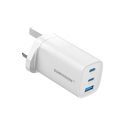 SUMVISION Universal 3 Port USB White Laptop Wall Charger