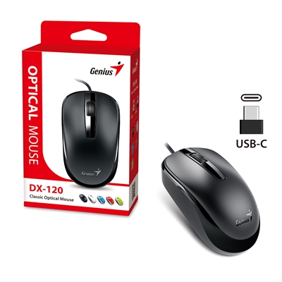 Genius DX-120 Wired USB Type-C Plug and Play Mouse