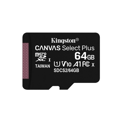 Kingston Canvas Select Plus SDCS2/64GBSP 64GB Micro SD UHS-I (U1) Flash Card