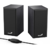 Genius SP-HF180 6W Wooden Desktop USB 2.0 Stereo Speakers with 3.5mm Audio Jack & Volume Control