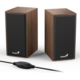 Genius SP-HF180 6W Wooden Desktop USB 2.0 Stereo Speakers with 3.5mm Audio Jack & Volume Control