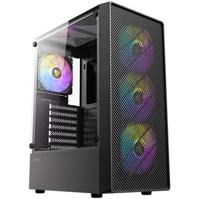 Antec AX26 RGB Elite Mid-Tower Gaming PC Case - Pre-Installed 4 x 120?mm Fixed-RGB Fans