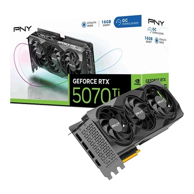 PNY (VCG5070T16TFXPB1-O) GEFORCE RTX 5070 Ti 16GB Overclocked Triple Fan DLSS 4
